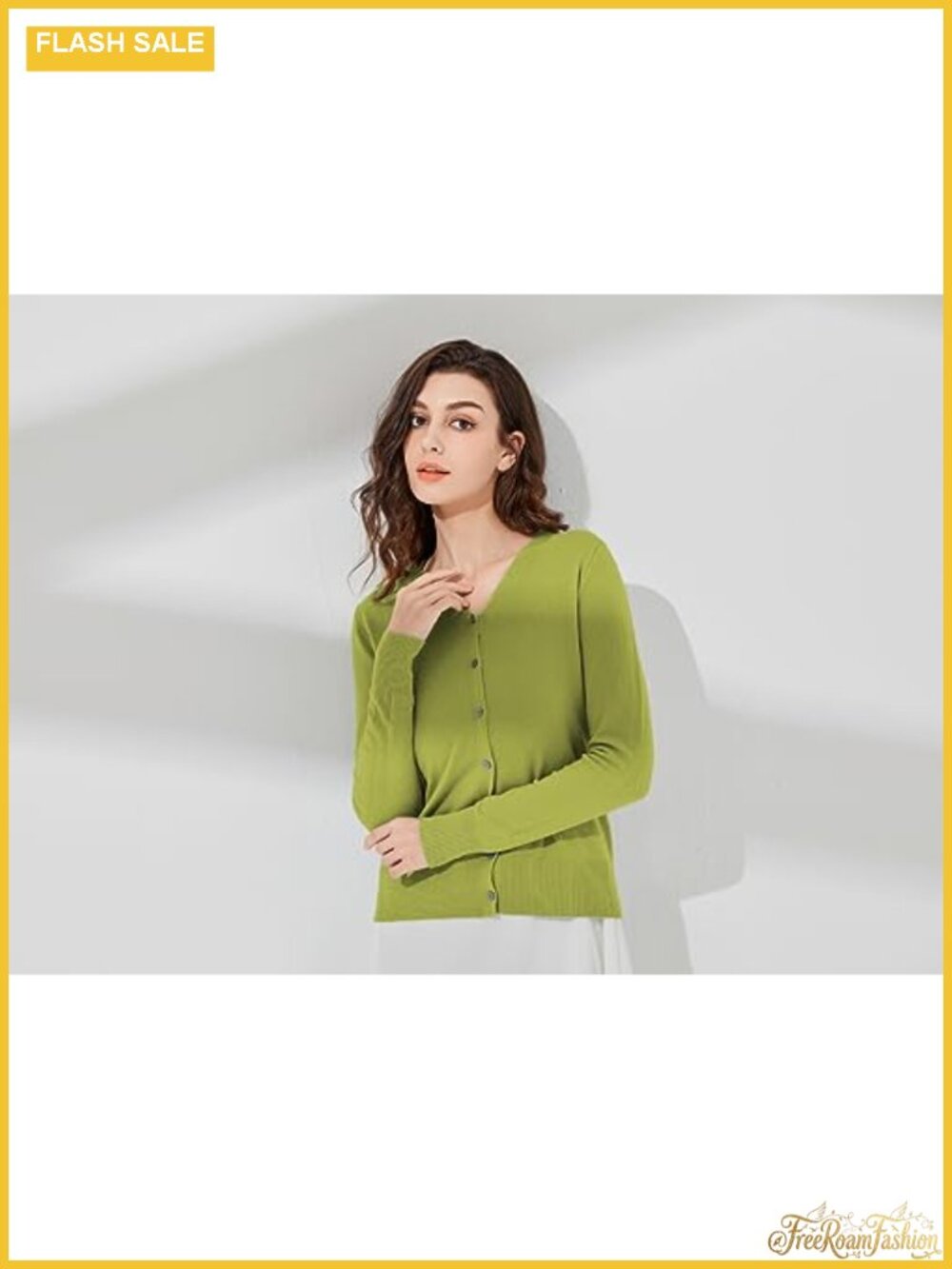 Women's Long Sleeve Lightweight Button Cardigan Thin Sweater - Picture 4 of 6